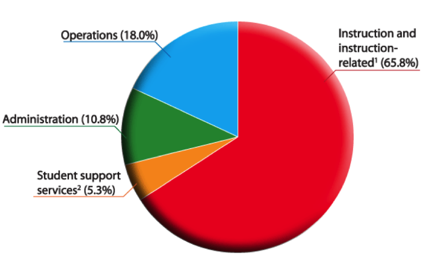 Figure 1. Percentage distribution of total capital expenditure for public elementary and secondary education in USA