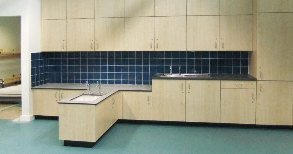 art room peninsula sink