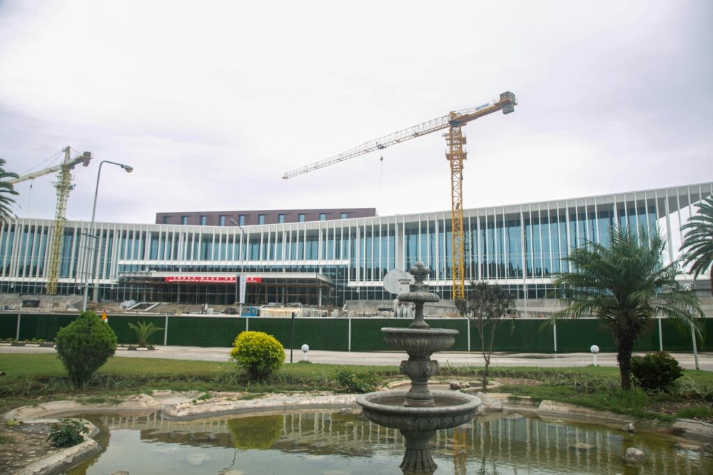 Modern building under construction in central Lusaka, Zambia