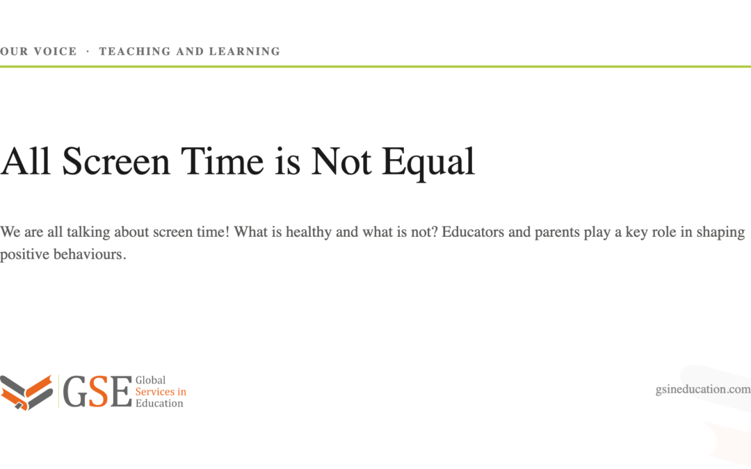 All Screen Time is Not Equal