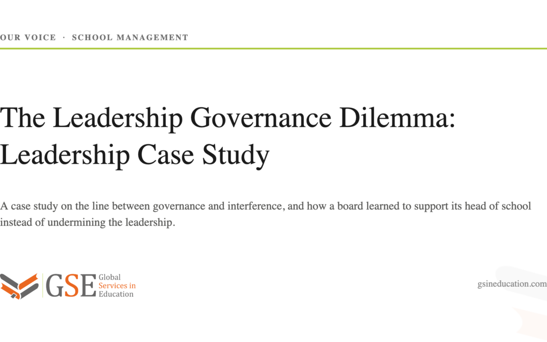 The Leadership Governance Dilemma – Leadership Case Study