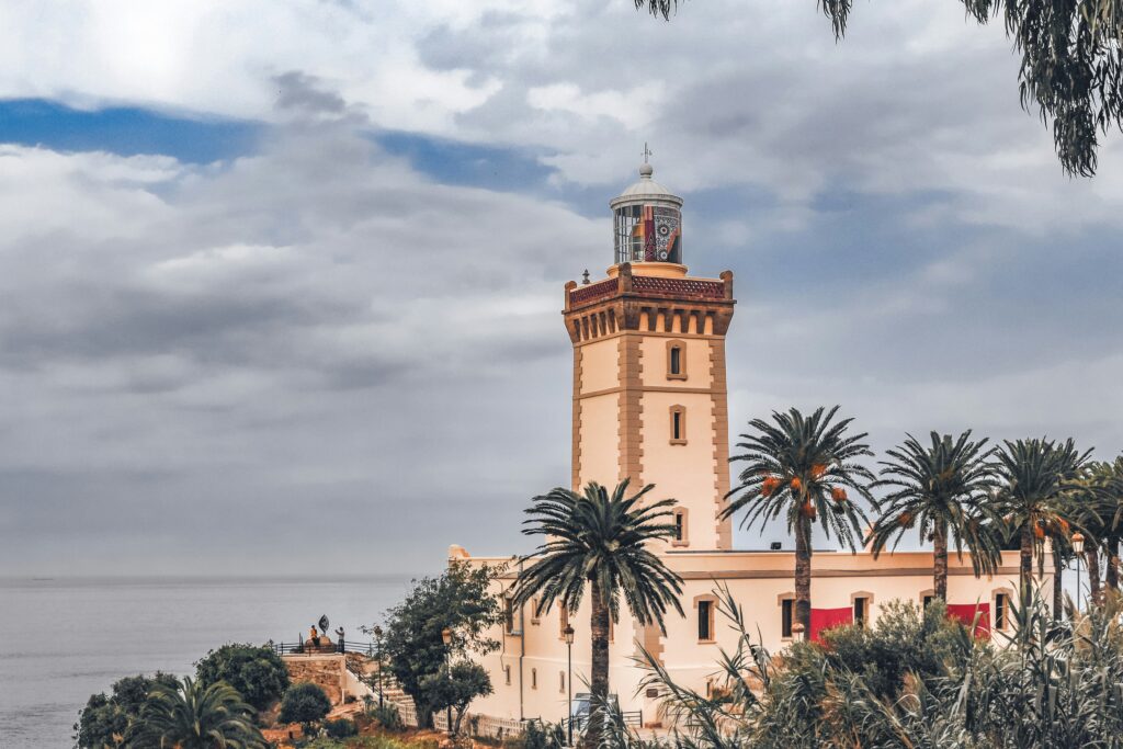 Cap Spartel lighthouse on the Atlantic coast at Tangier, Morocco
